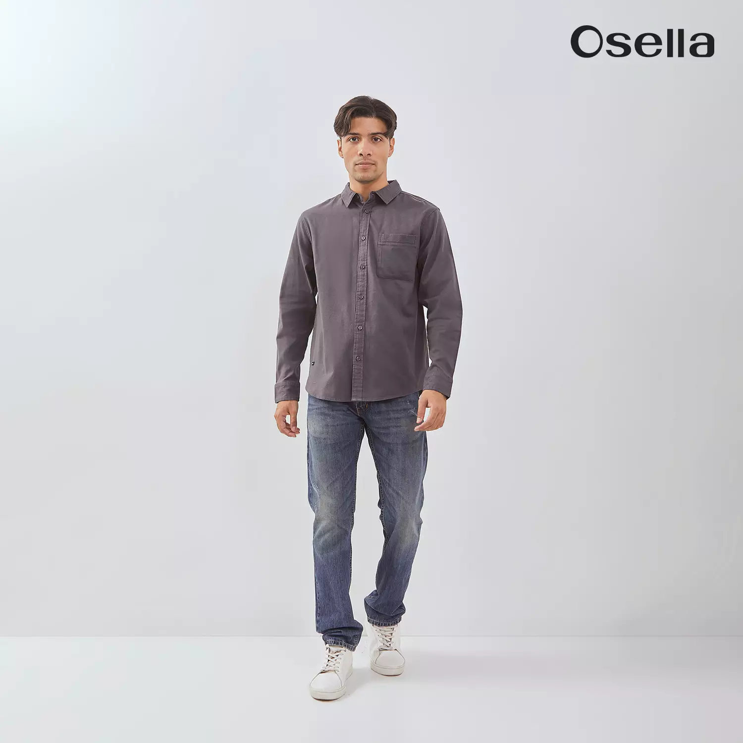 Osella Devon Long Sleeve Shirt With Flannel 203U660240 | Kemeja Flanel Lengan Panjang Pria