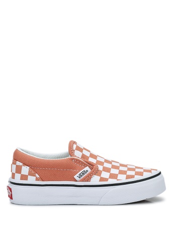 white and orange checkered vans