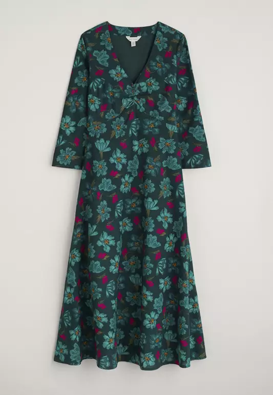 Seasalt Cornwall Petite Teal Willow Blossom Dress