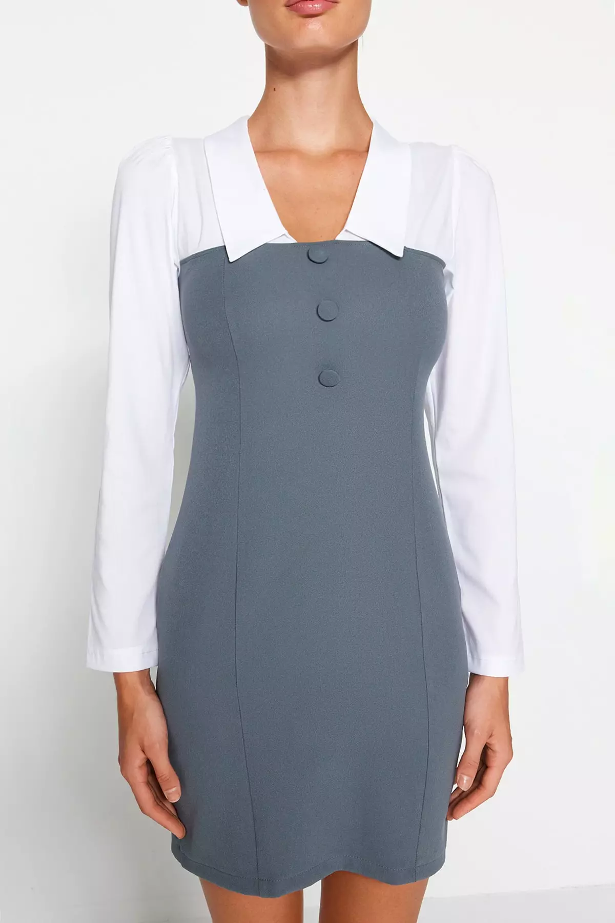 Combined Mini shirt Dress