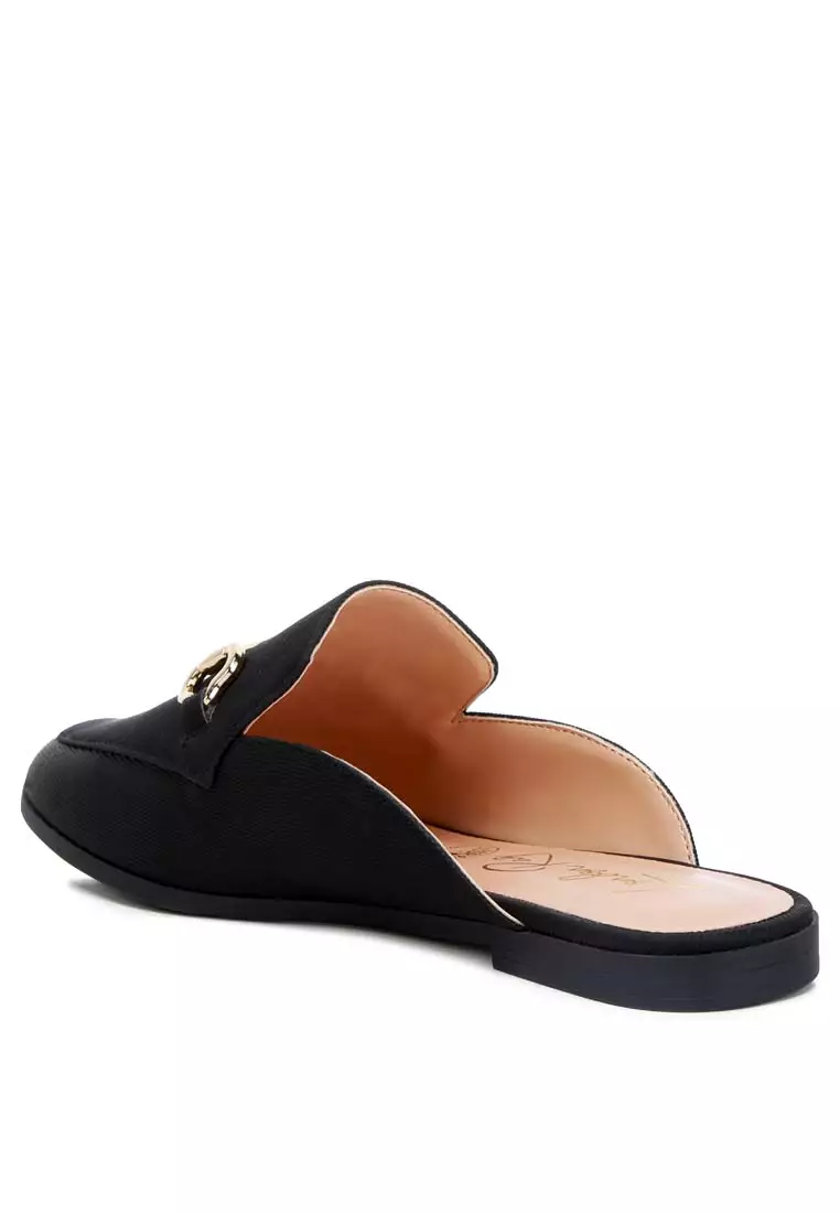 Keledai Slip-On Horsebit berwarna Hitam