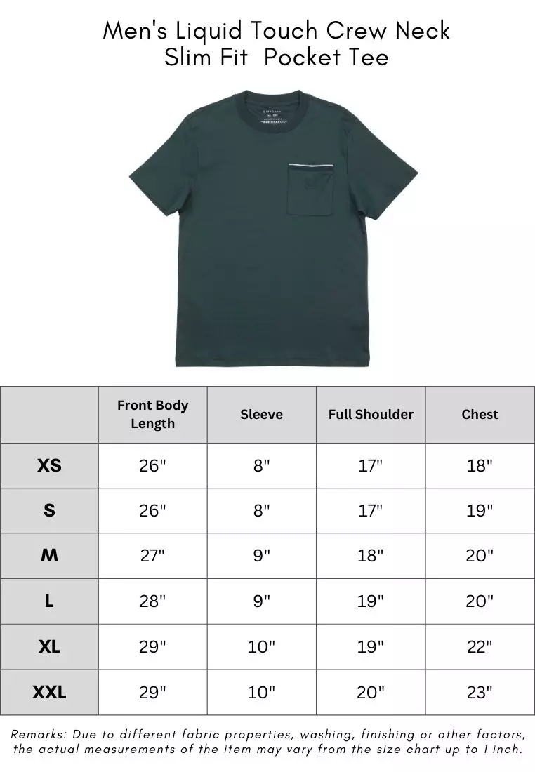 Men's Liquid Touch Crew Neck Slim Fit  Pocket Tee