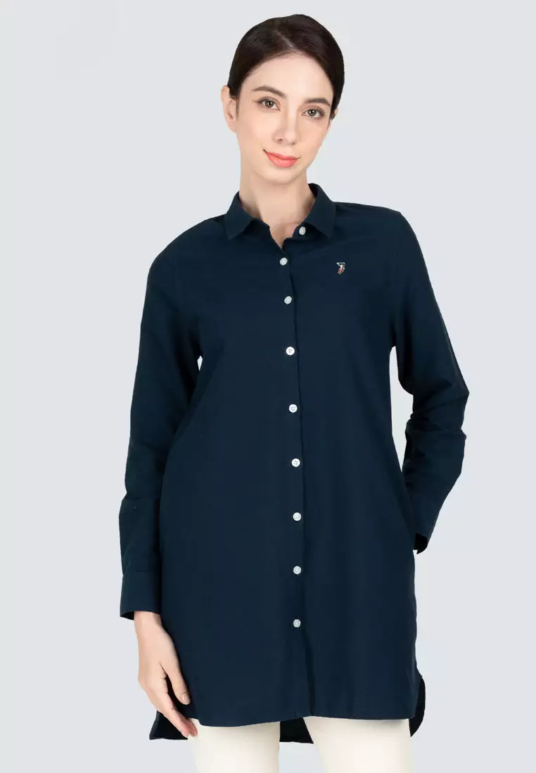 Polo Haus - Women’s Oxford Long Sleeve Shirt Dress WBSDE001