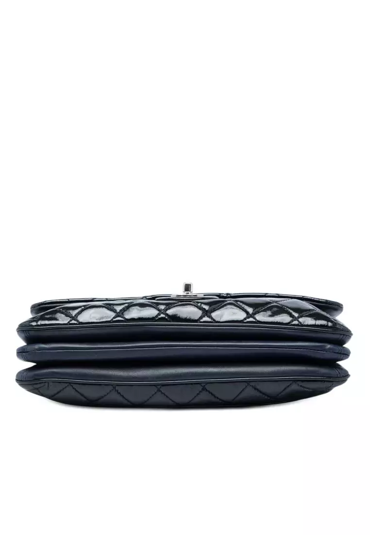 Pre-Loved Chanel Jumbo Quilted Patent 3 Compartment Flap