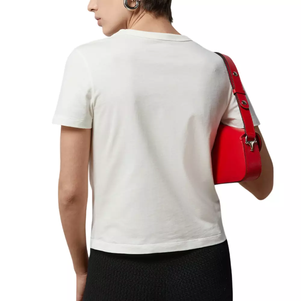 [4.4PRIL KEJUTAN HARGA] Cotton Jersey T-Shirt with Crystal G White