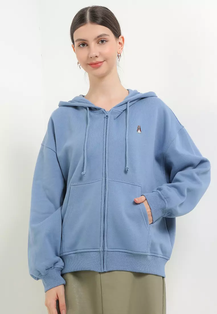 Jual Hush Puppies Poccha Oversized Hoodie Zipped Sweatshirt Original ...
