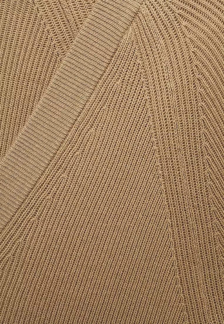 Ribbed Knitted Cardigan With Buttons