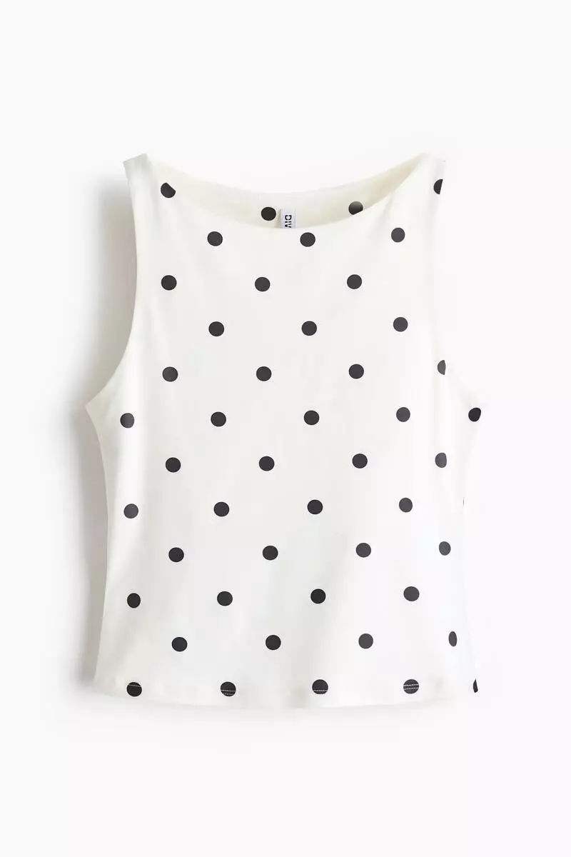 Boat-neck vest top
