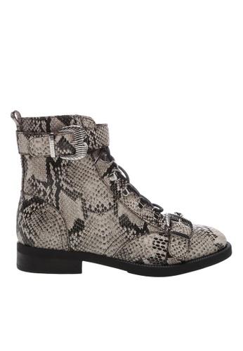 Schutz black and grey Chunky Combat Boots - ANDREA [NATURAL] C3EF8SHE25A430GS_1