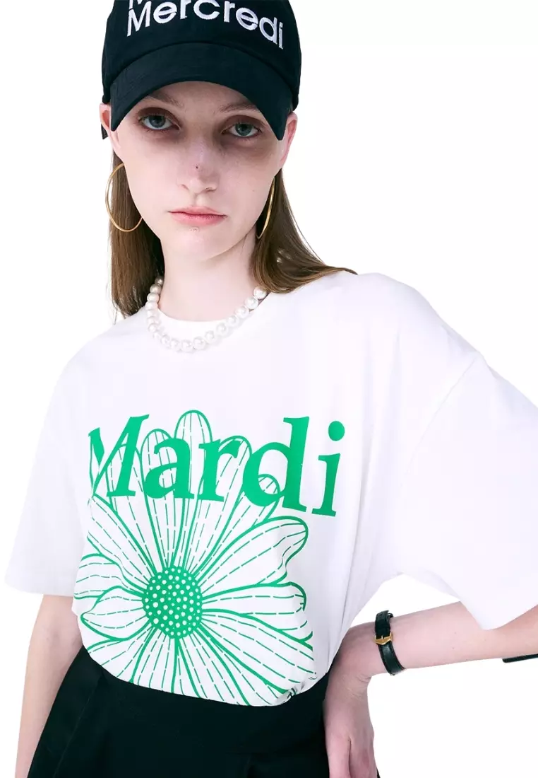 Tshirt Flowermardi - White Green