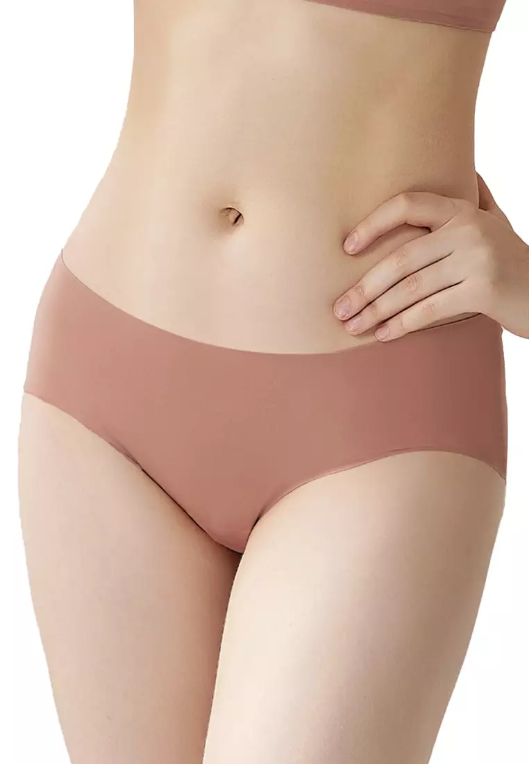 Antibacterial 2 pcs Maternity Seamless Panties  (1 Light Grey + 1 Coral Pink In a Pack)