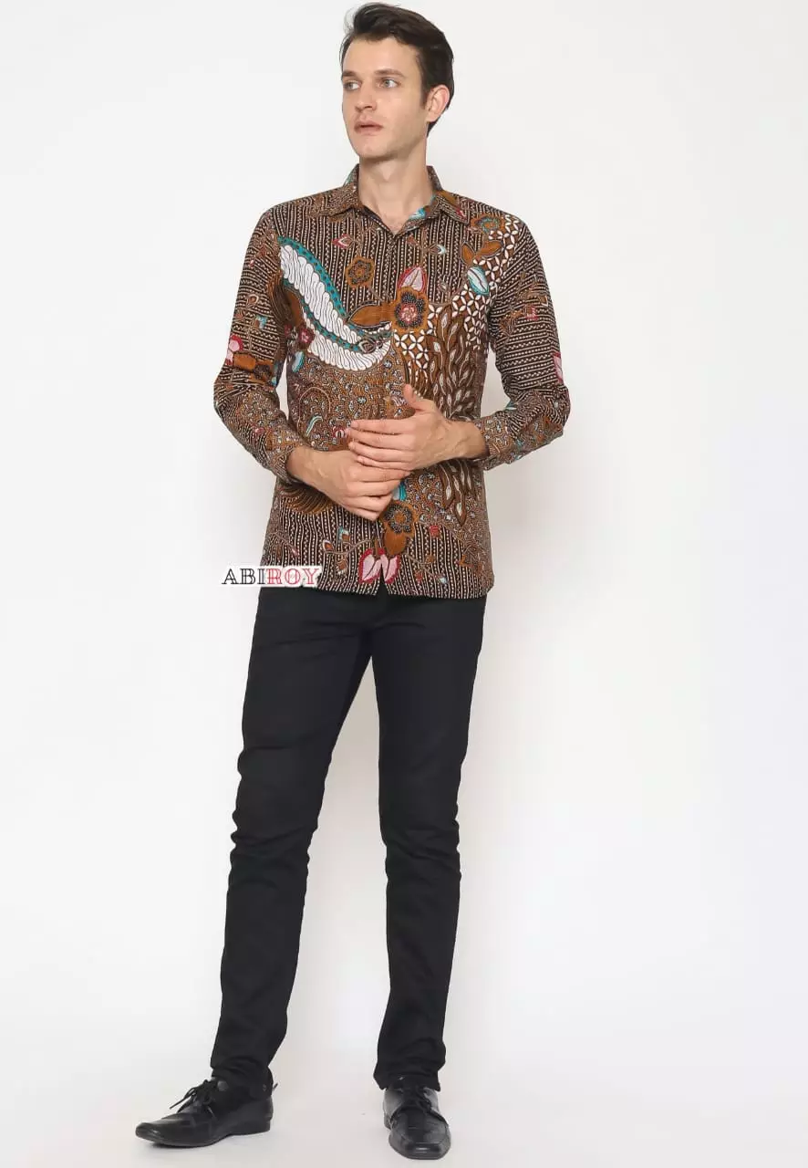 Kemeja Batik Pria Premium Slimfit Elegant Modern Lengan Panjang Merakumba