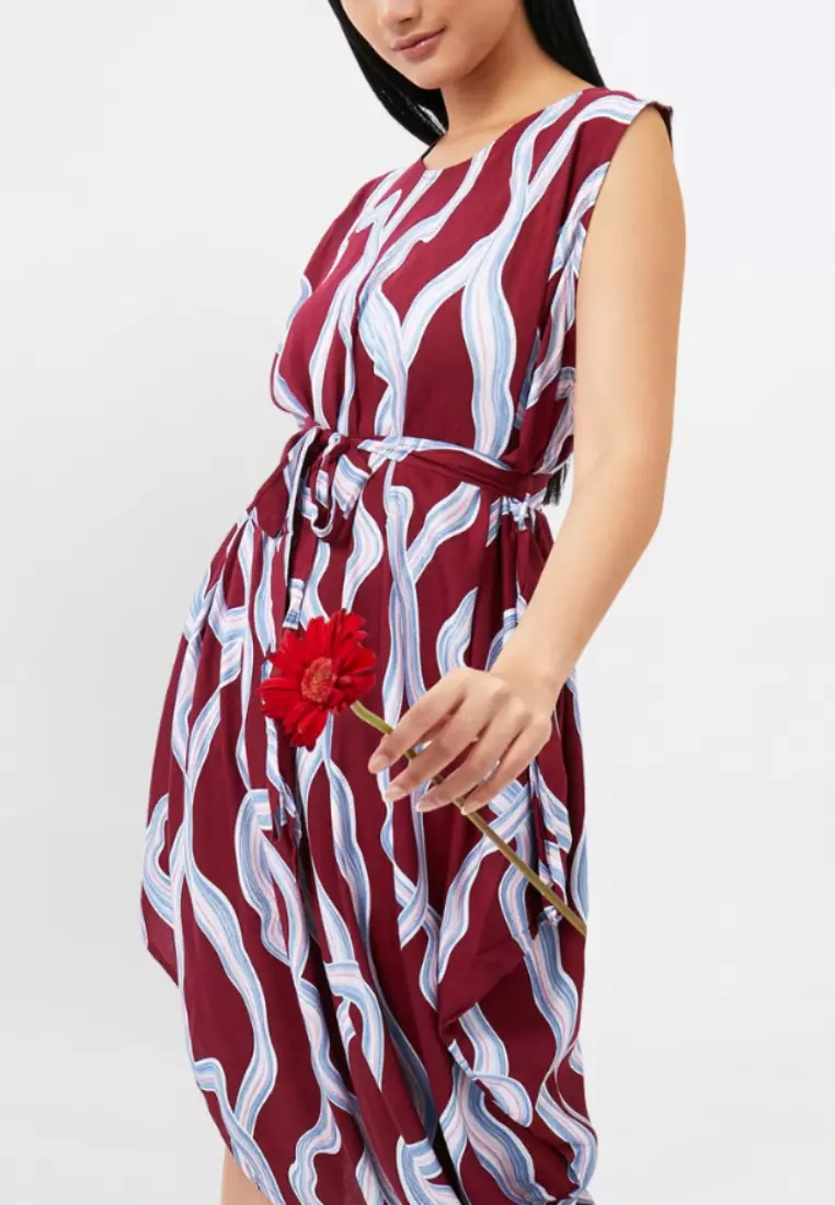 Basic Dress Rumah Milka Rayon Maroon