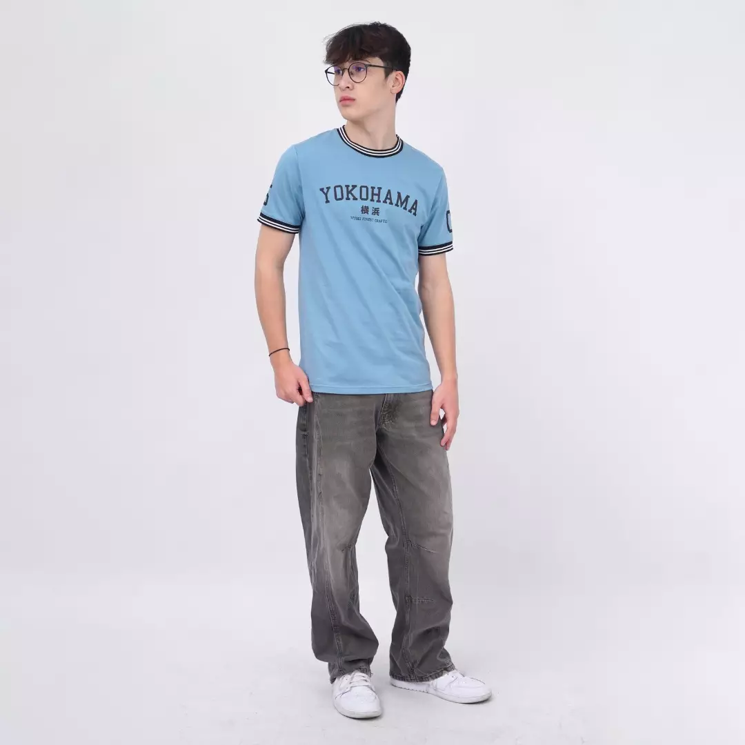 Ryusei Kaos Pria Yokohama Smoke Blue
