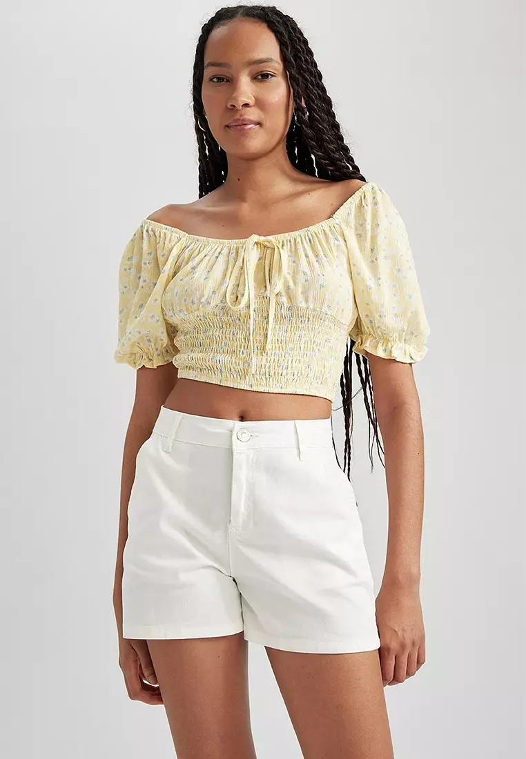 Viscose Fitted Crop Blouse