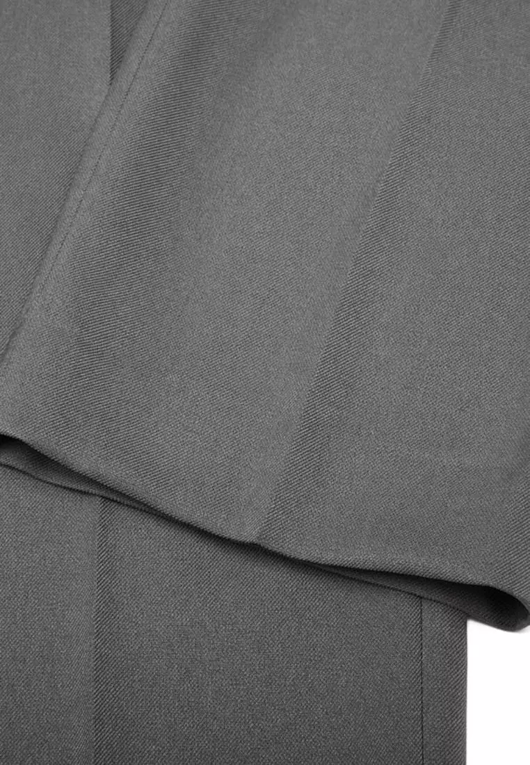 Teflon Smart Fit Twill Suit Pants with Elastic Waist Band