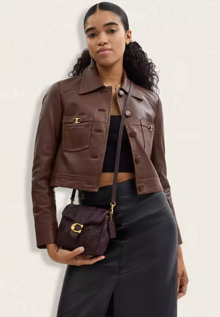 Coach Times Square Tabby Shoulder Bag 17 With Quilting Merlot