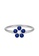 Aquae Jewels white Ring Fairy Flower Precious Stones, 18K Gold And Diamond - White Gold,Sapphire B9F14AC3E538F1GS_2