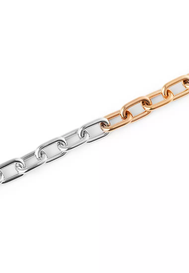 Contrast Link Necklace Two Tone Rose Gold - Unisex Necklace for women and men stainless steel Necklace DW Official Authentic Original