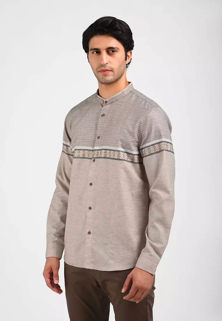 MOC Kemeja Koko Lengan Panjang Pria ABDUL-KHAKI