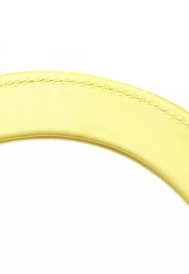 Pre-Loved Christian Dior LADY DIOR lady dior Handbag leather yellow Red brown 2WAY