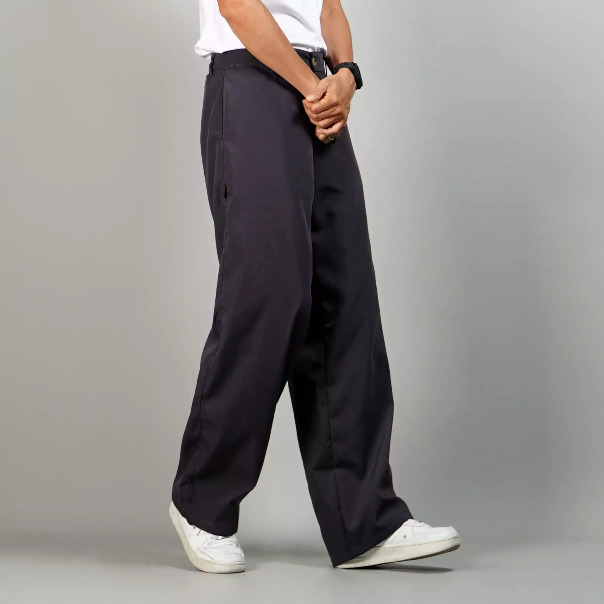 ROCKY Loose Pants Celana Loose Pria Loose Fit Pants Celana Wide Leg Pria - ABU TUA