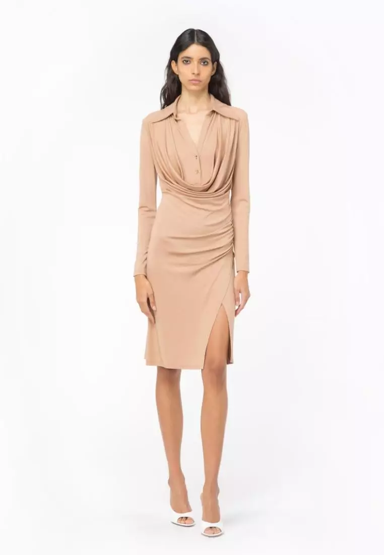 ワンピース PINKO Woman Dress Beige 104838A2G1 CN4 Pinko women's satin dress 102952z345 Yellow | Caposerio.com