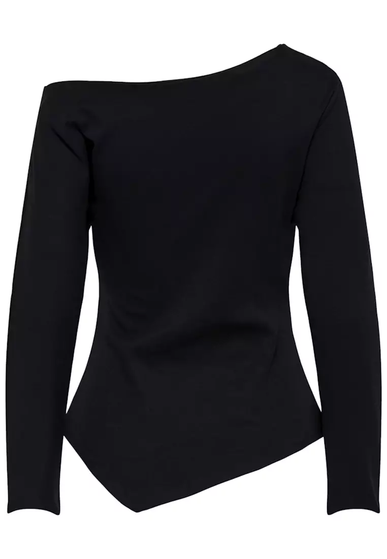 Long Sleeve Asymmetric Jersey Top