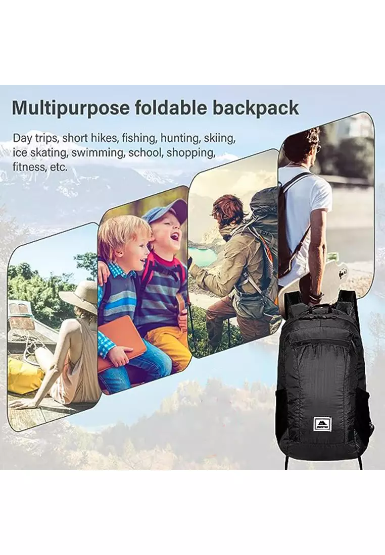 20L Outdoor folding backpack, black