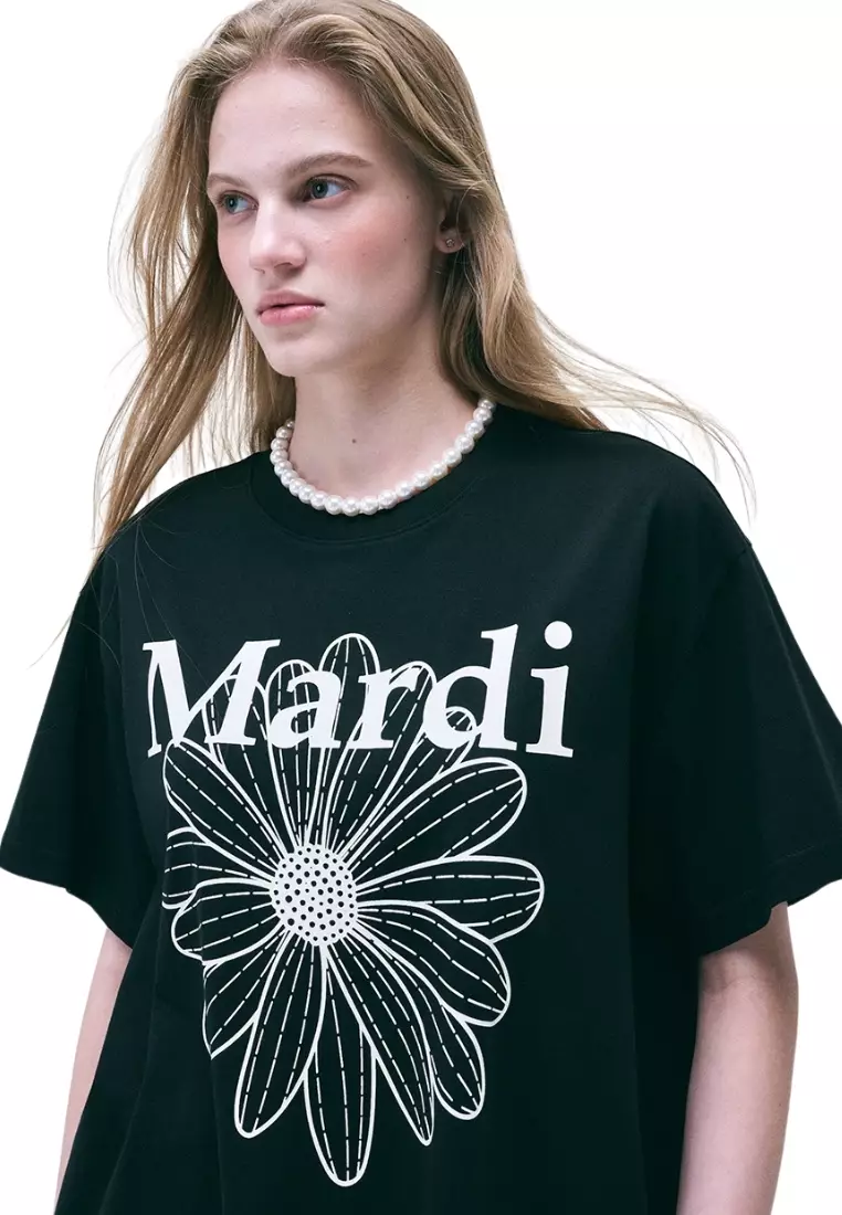 Jual Mardi Mercredi Unisex Tshirt Flowermardi - Black Ivory