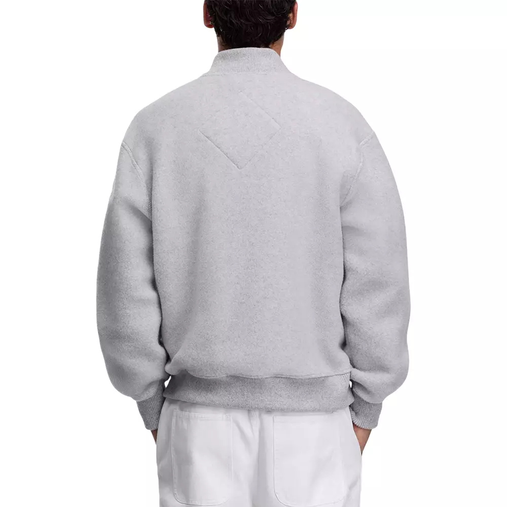 Hudson Fleece Bomber Jacket with White Label Silverbirch Heather