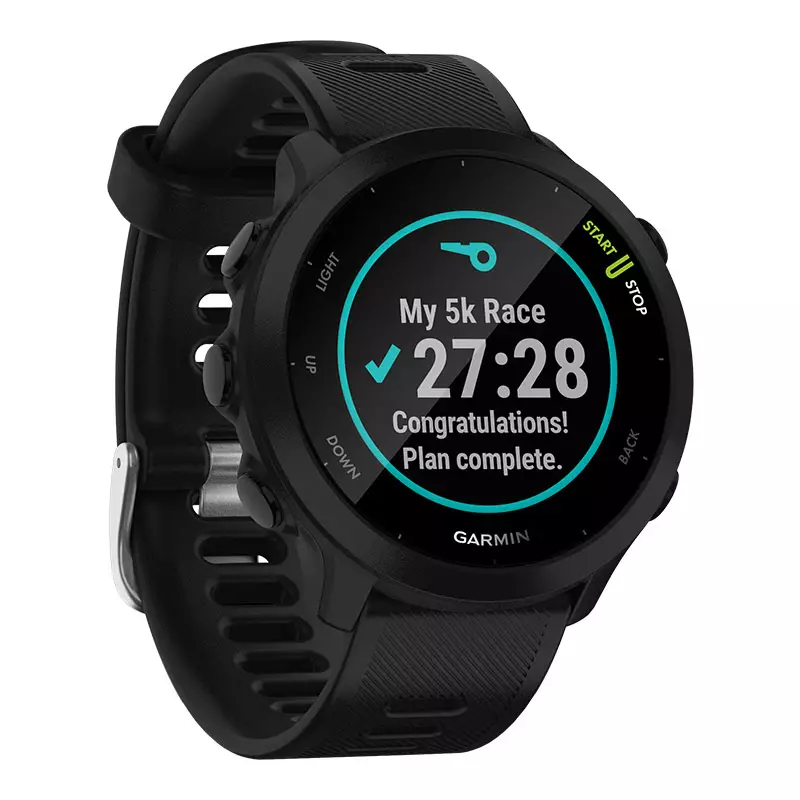 Jam Tangan Unisex Garmin Forerunner 55 010-02562-5A / 010-02562-50 Smartwatch Digital Dial Black Rubber Strap