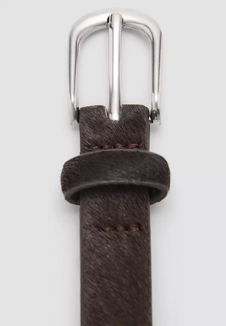 Leather Fur Belt