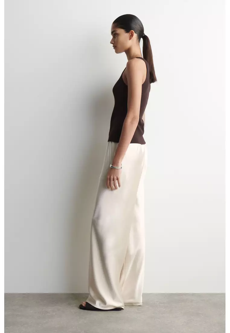 SATIN WIDE-LEG TROUSERS