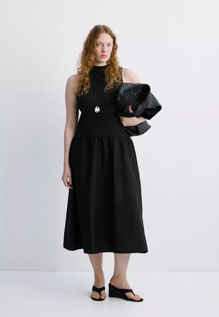 Contrast-Bodice Dress
