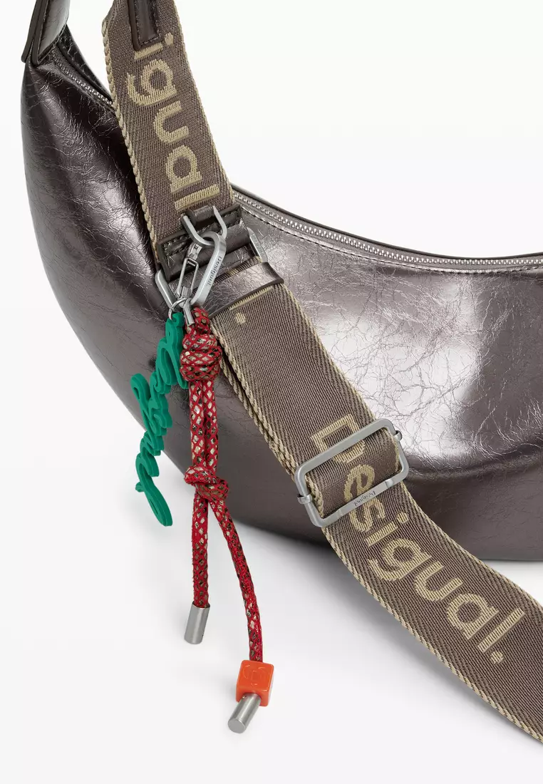 Medium metallic crossbody bag with 3D logo