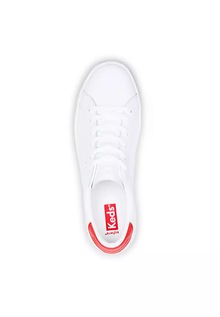 Women's Ace Leather Sneaker White / Red (WH67878)