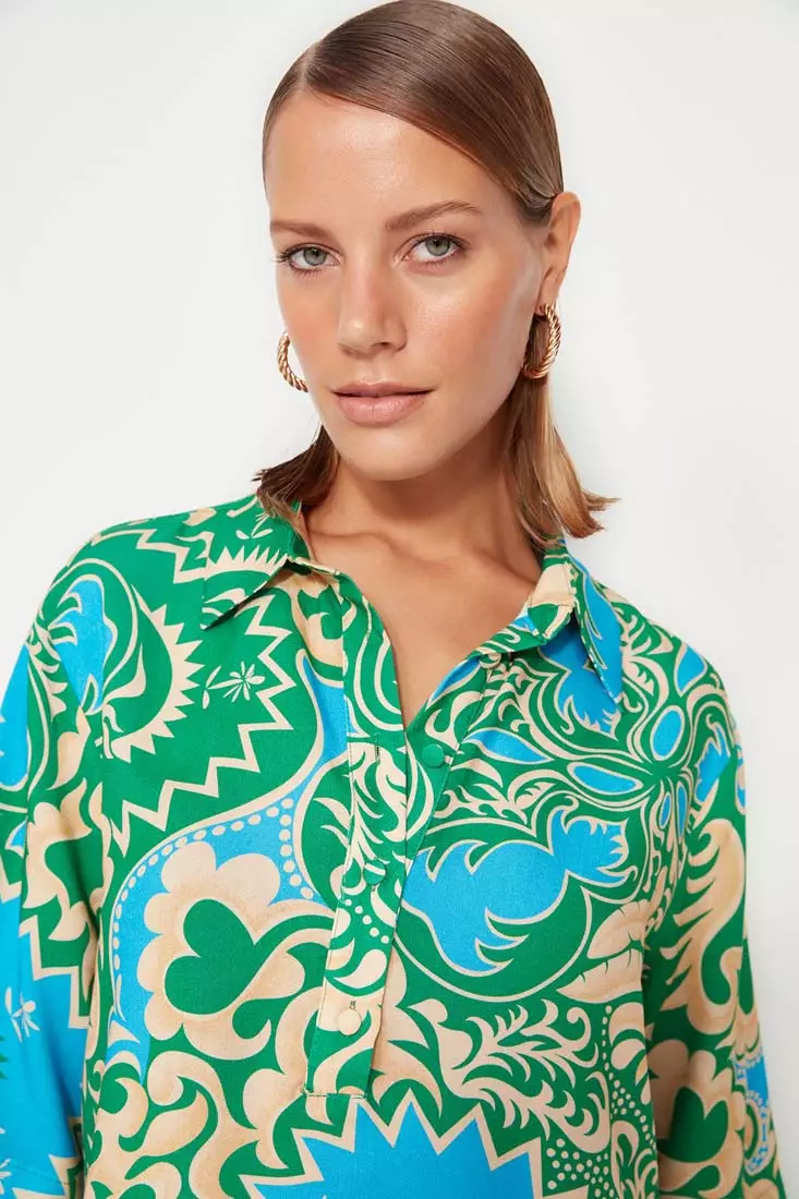 Buy Trendyol Fruit Patterned Crop Top with Woven Embroidery Online