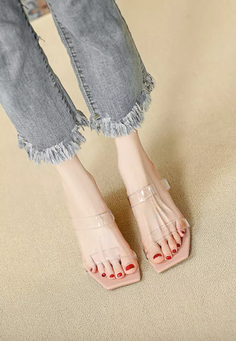 5CM Double Transparent Strap Sandals TE8398-5