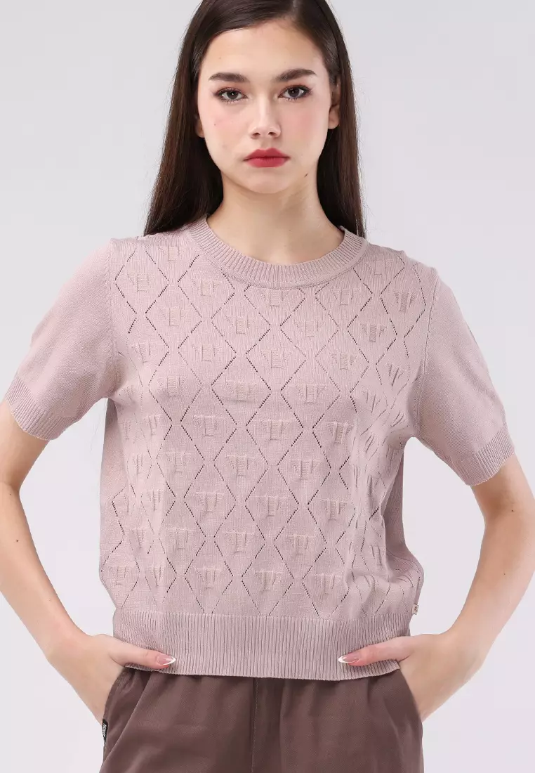 Knitted Short Sleeves Top