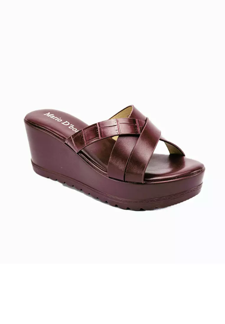 Discount on Mario D' boro Runway  shoes - SKU: Women's Wedge Sandals LX 26590 Maroon C51