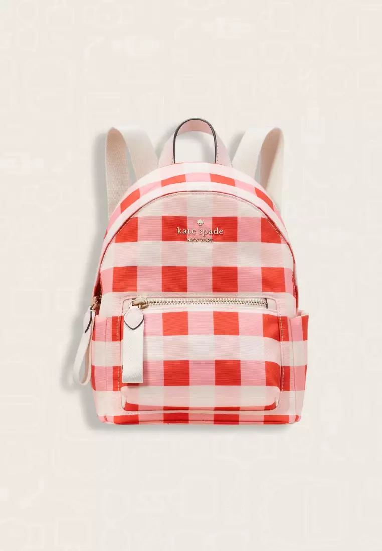 Kate Spade Chelsea Gingham Mini Backpack Pink Multi