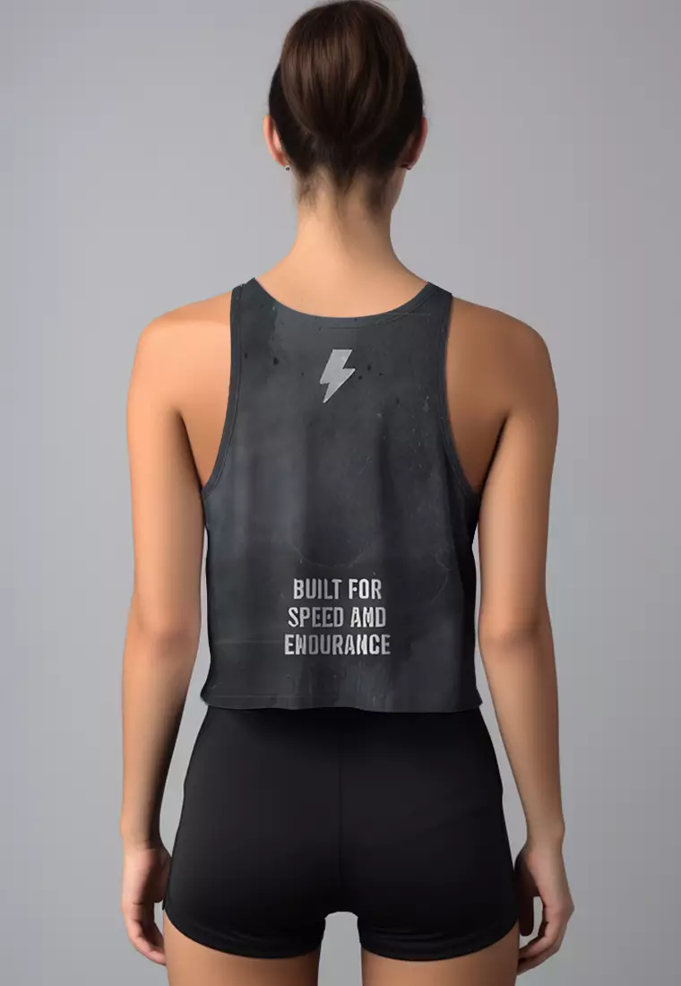 LSD59 crop tank running tdbolt "speed endurance" hitam airdrylite