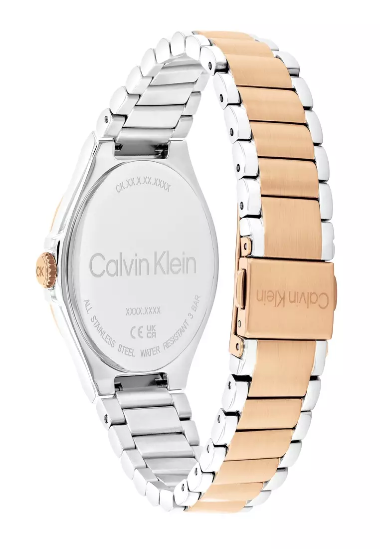 Women's Silver & Rose Gold Stainless Steel Quartz Watch - CK25100052