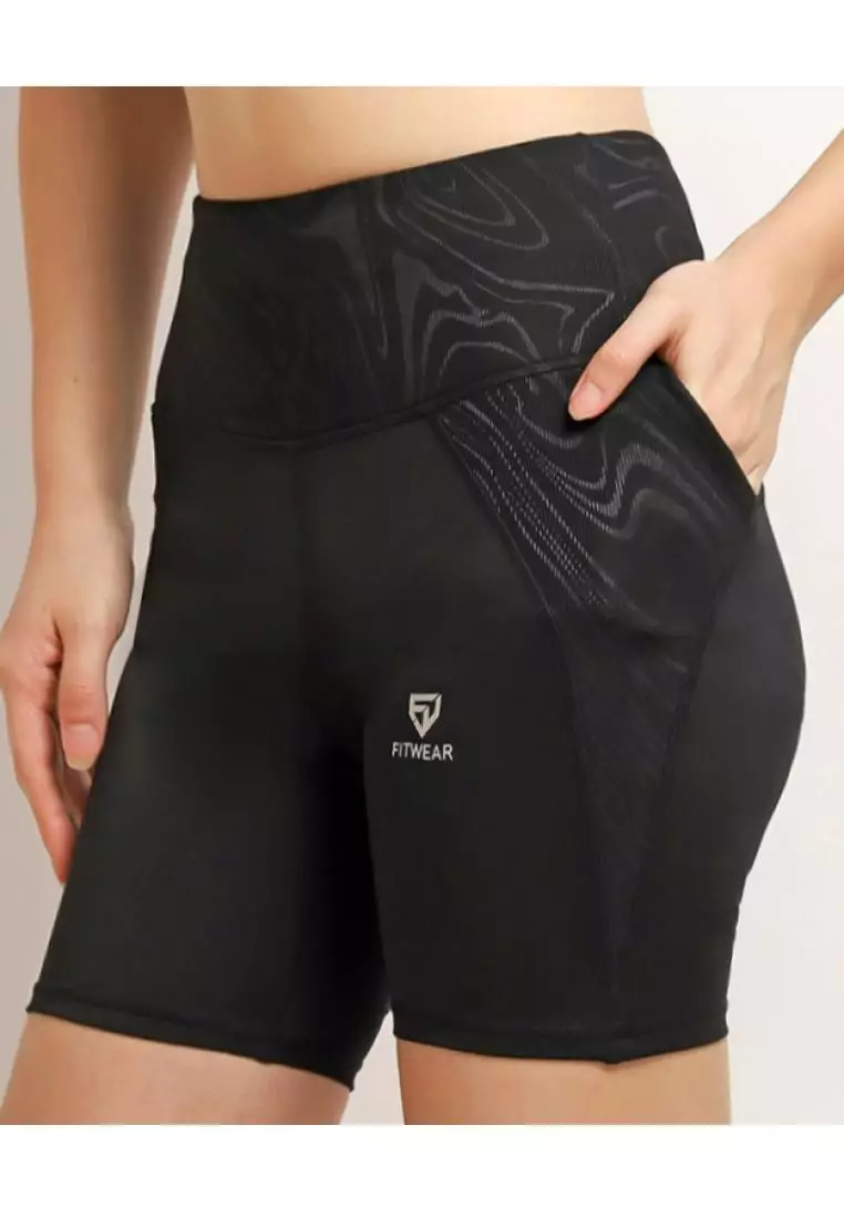 Fitwear - Legging / Celana Pendek Olahraga VEXANA PRINTED WAIST - ZEBRA BLACK