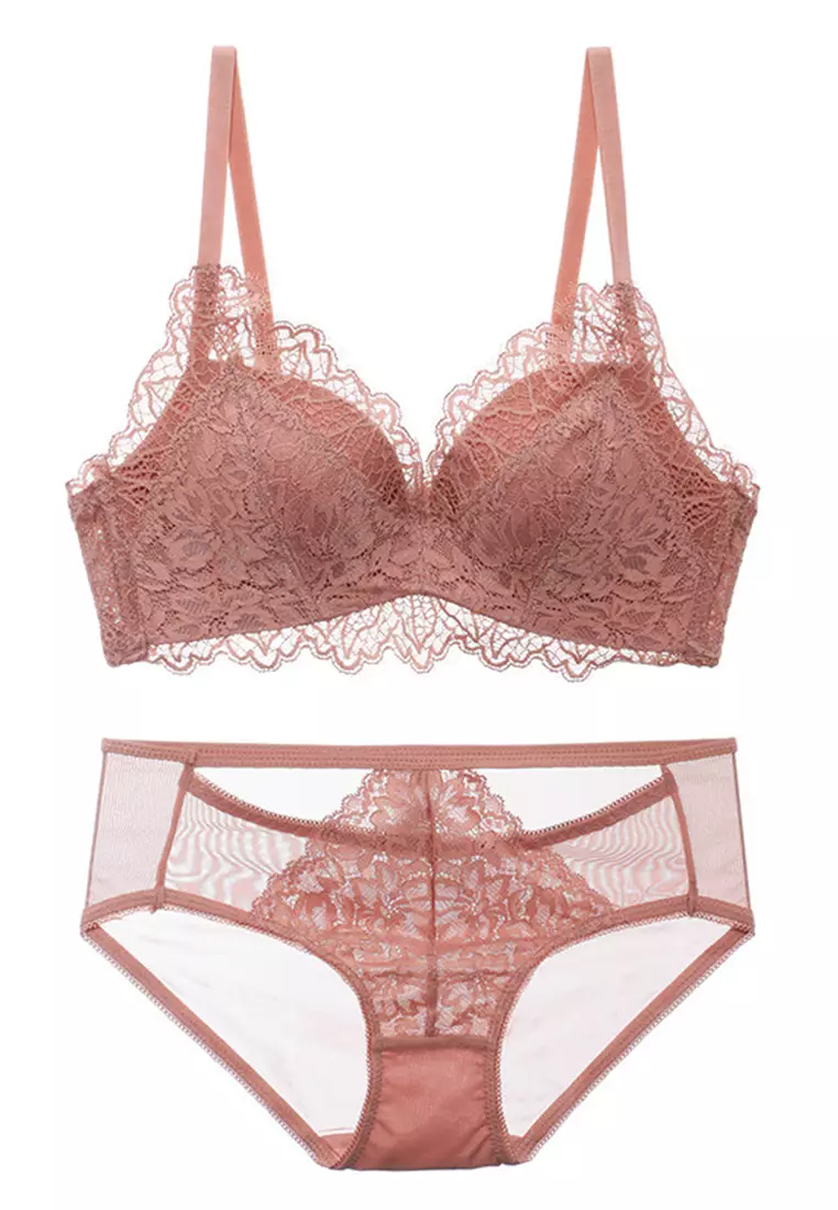 Buy ZITIQUE Comfortable Lace Non-steel Ring Breathable Bra Set