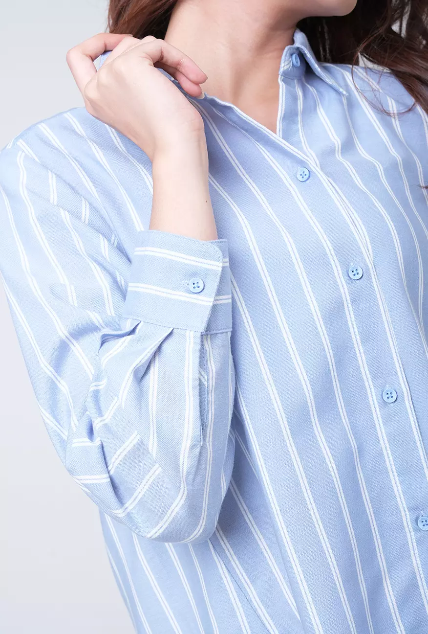 Kemeja Wanita Myesha Blue White