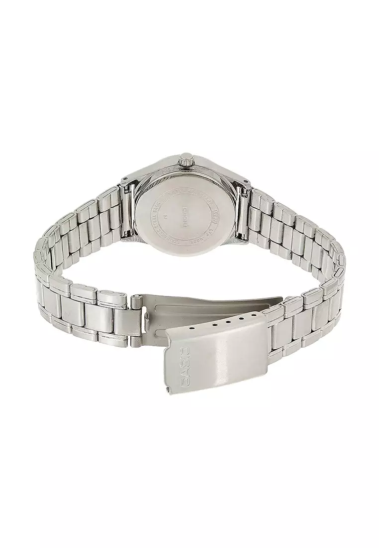 Couple's Analog Watch MTP/LTP-V006D-1B Silver Stainless Steel Band Pair Watch