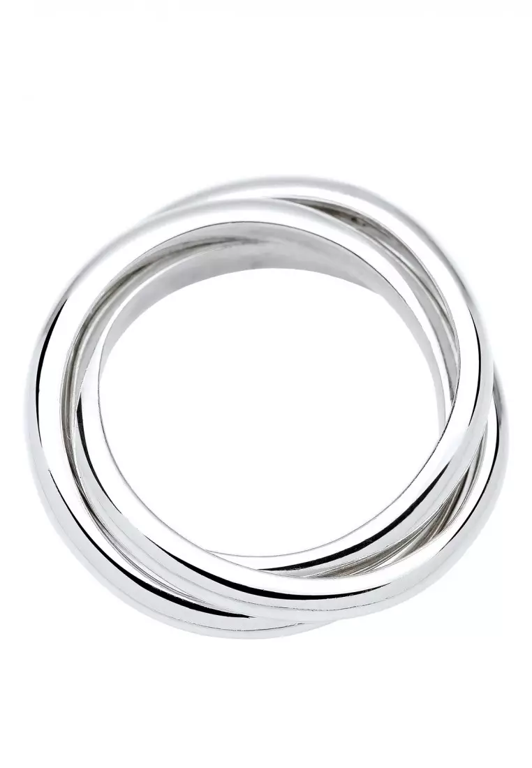 Cincin Perhiasan Perak 925 Wanita Triple Basic