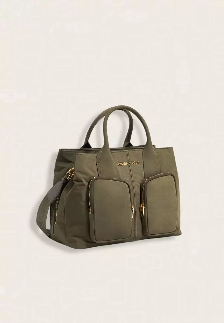 Jual Bimba Y Lola Bimba Y Lola Large Khaki Nylon Pocked Handbag - Main Image